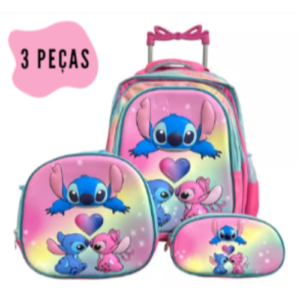 Mochila de Rodinha Escolar 3D da Stitch