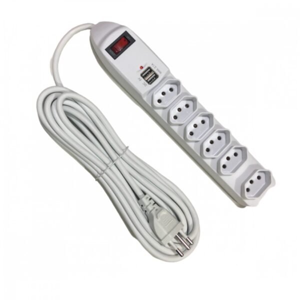 Extensão Elétrica 6 Tomadas 5 Metros
